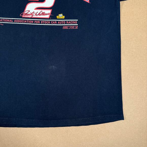 Vintage 90s Rusty Wallace NASCAR #2 Chase Authentics Racing T Shirt L Black - Picture 3 of 7